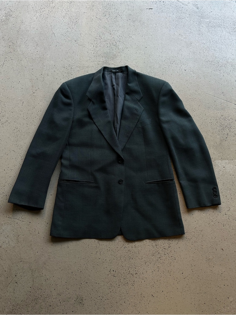 Vintage Giorgio Armani Dark Green Single-Breasted Blazer